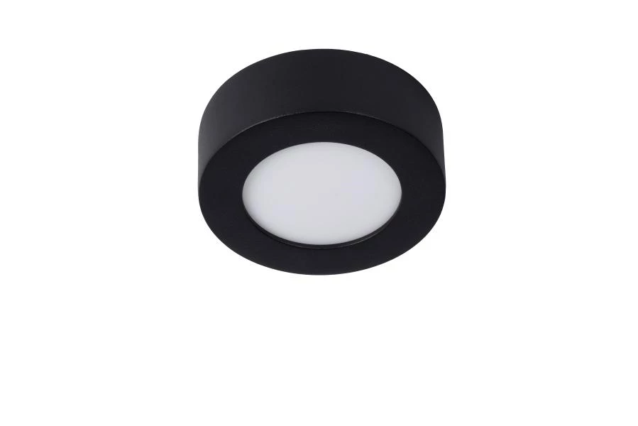 Lucide BRICE-LED - Flush ceiling light Bathroom - Ø 11,7 cm - LED Dim. - 1x8W 3000K - IP44 - Black - off